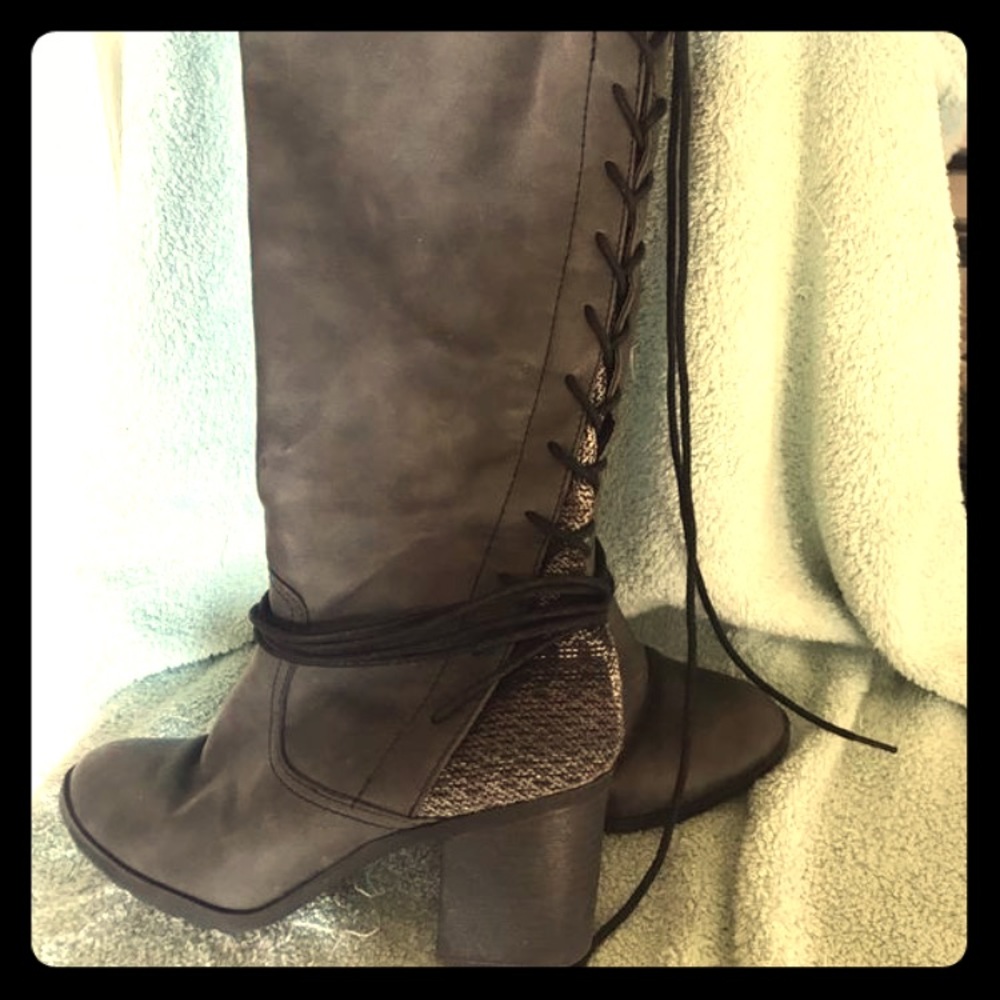 Laced up boots